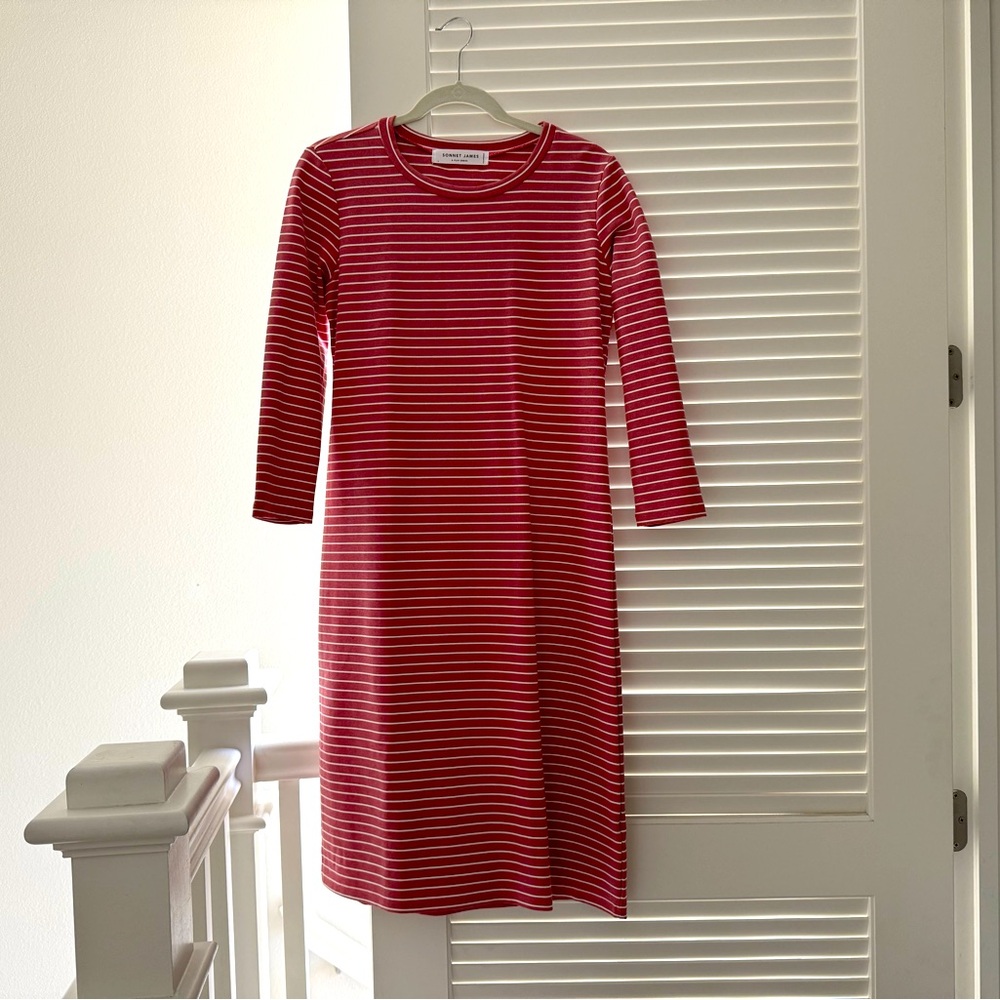 Sonnet James Rose & White Striped Play Dress - L